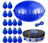 pdpdoc 6 Ft Round Pool Pillow with 16 Pack Pool Cover Weights, Inflatable Air Pillow & Water Bags Pool Winterizing Kit for Above Ground with 65 Ft Rope and 16 Hooks (6 Ft Dia + 16 Pack)