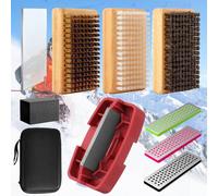 pdpdoc Ski/Snowboard Wax Kit, Ski Snowboard Tuning and Waxing Kit - Includes Side Edge Tuner, Plastic Scraper, Nylon/Brass/Horsehair Brushes, 240/500/1000 Grit Diamond Files, Gummy Stone & Carry Bag