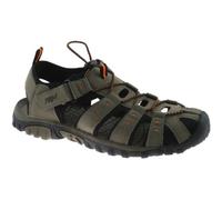 PDQ Boys Closed Toe Trail Sandals Boys Walking Sandals with Touch Fastening Dark Taupe/Orange