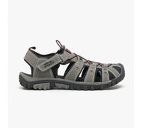 PDQ KEN Mens Nubuck Toggle Sandals Grey/Red - UK 10