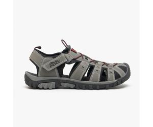 PDQ KEN Mens Nubuck Toggle Sandals Grey/Red - UK 9