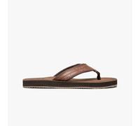 PDQ MARCO Mens Faux Leather Toe Post Flip Flop Brown - UK 6
