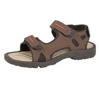 PDQ Mens Synthetic Suede Touch Fastening Sports Summer Sandals Brown 9 UK