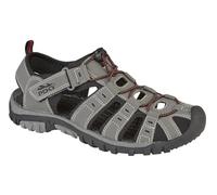 PDQ Men's Toggle and Touch Fastening Trail Sandal Grey Size 12 UK