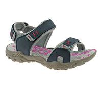 PDQ SANDY Womens Faux Nubuck Velcro Sports Sandal Navy/Grey