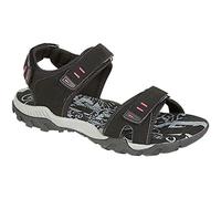 PDQ Ladies Adjustable Sports Walking Sandals (Black, UK Footwear Size System, Adult, Women, Numeric, Medium, 3)