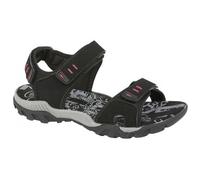 PDQ SANDY Womens Faux Nubuck Velcro Sports Sandals Black - UK 4