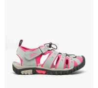 PDQ SASHA Womens Toggle & Velcro Summer Trail Sandals Grey/Fuchsia - UK 8
