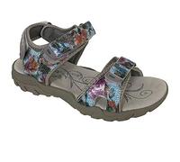 PDQ Womens/Ladies Halter Back Leather Sports Sandal (7 UK) (Grey/Multicoloured)