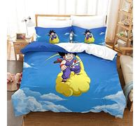 PDRMZ Dragon Ball Goku Duvet Cover Set in Soft Microfiber with Pillowcase & Zipper Closure 3D Printed Bedding Set For All Seasons3 PCs Hypoallergenic Quilt Cover Set King（220x240cm）
