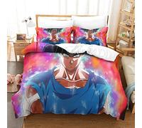 PDRMZ Dragon Ball Goku Duvet Cover Set With Pillowcases Cozy Quilt Cover Three-piece Set in Brushed Microfiber For Men Women And Kids Soft Hypoallergenic 3D Printed Bedding Set Single（135x200cm）
