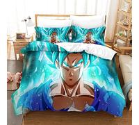 PDRMZ Dragon Ball Goku Duvet Cover Set With Pillowcases Cozy Quilt Cover Three-piece Set in Brushed Microfiber For Men Women And Kids Soft Hypoallergenic 3D Printed Bedding Set King(220x240cm)