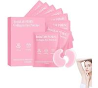 PDRN Collagen Eye Patches,Pink Hydrogel Under Eye Patches with Hyaluronic,Deeply Hydrating Formula,Reduce Wrinkles Puffy & Bags