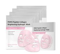 PDRN Collagen Face Mask, Peptide Hydrogel Sheet Masks, Brightening Korean Skincare - Overnight Lifting Care, Glow Care with Collagen & Niacinamide or Hydration, Fine Line, 4 Pcs