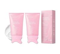 PDRN Collagen Gua Sha Neck Wrinkle Cream, Collagen Refining Gua Sha Cream, Built-In Gua Sha Massager, Firming & Contour Care for the Look of Fine Lines, Jawline, Korean Skincare (2Pc)