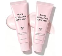 PDRN Collagen Sunscreen SPF 50, SPF 50 Face Moisturiser, Factor 50 Face Cream, Sensitive Sun Screen SPF 50, Lightweight Non-greasy Hydrating Face Sunscreen for Women and All Skin Types (2PCS)