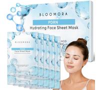 PDRN Face Sheet Mask, Korean Hydrogel with Salmon DNA, Pack of 10 | Multi-Molecular Hyaluronic Acid and Collagen Deliver a Dewy Glow in Minutes, Calmed by Centella Asiatica