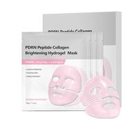 PDRN Peptide Collagen Face Mask - Glass Skin Overnight Mask with Hydrogel, Korean Skincare for Deep Hydration, Firming & Brightening, Split Hydrogel Design for Custom Fit, 4 Pack
