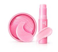 PDRN Pink Collagen Eye Patches & 5% Volufiline Multi Balm Stick, 60 Hydrogel Under Eye Patches with Caffeine + Multi Balm Stick for Under Eyes, Smile Lines, Lips & Neck