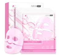 PDRN Pink Collagen Hydrogel Face Mask, Rejuvenating and Skin Recovery, 6pcs | Hydrating Overnight Jelly Gel Mask for Glass Glow Skin,Pore Minimizing,Elasticity,Plumping,Lifting & Firming and Moisturizing