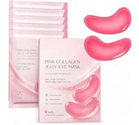 PDRN Pink Collagen Jelly Eye Mask, Deeply Hydrating Anti-Wrinkle Under Eyes Patches for Puffy Eyes, Dark Circles & Fine Lines, Firming for Look of Wrinkles, Korean Skincare for All Skin Types (1Box)