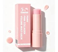 PDRN Pink Collagen Volume Multi Balm Stick, Hydrating Face Stick Makeup Base & Primer, Fast-Absorbing Non-Sticky Moisturizer for Lips, Eyes, Neck (1pc)