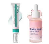 PDRN Pink Peptide Serum & PDRN Hyaluronic Acid Moisturizing Cream Set, Lightweight Hydrating Korean Skincare Duo with Peptides, Niacinamide & P DRN for Glass Skin, Firm, Plump & Smooth Glow