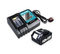 PDstaion 5.0Ah 18V BL1850 Replacement for Makita Battery & DC18RC Charger Compatible with 14.4V 18V Li-ion Battery BL1815 BL1830 BL1850 BL1430 BL1860 LXT-400 UK Plug