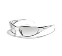 PDSTREDF Y2K Silver Hollowed Out Sunglasses - Futuristic Technology Sense Sunglasses, Hot Girls Net Red Trendy Sunglasses for Women & Men(Bright Silver)