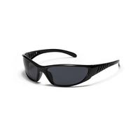 PDSTREDF Y2K Silver Hollowed Out Sunglasses - Futuristic Technology Sense Sunglasses, Hot Girls Net Red Trendy Sunglasses for Women & Men(Bright black)