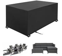 PDSYCB Garden Furniture Cover Waterproof 170x140x90cm 420D Heavy Duty Oxford Polyester Garden Table Cover Windproof,Anti-UV for outside Rectangle/Rectangular Table and Chair Set