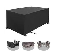 PDSYCB Garden Furniture Covers 140x90x105cm Outdoor Furniture Cover Waterproof 420D Oxford Outdoor Patio Table Cover Windproof Weather Resistant for Garden Table & Chairs - Black