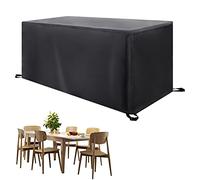 PDSYCB Garden Furniture Covers 190x110x90cm LxWxH Black Outdoor Patio Rattan Cube Table Covers Windproof Windproof Anti-UV Rectangular Table and Chair Set for Chair and Table Cover