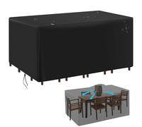 PDSYCB Garden Furniture Covers 210x140x60cm//83 L x 55" W x 24" H Outdoor Patio Furniture Cover for Table and Chair Windproof Waterproof Black 420D Oxford Fabric Rectangular Rattan Furniture Covers