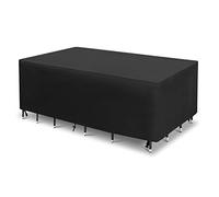 PDSYCB Outdoor Garden Furniture Cover 160x110x60cm 63" L x 43" W x 24" H 420D Oxford fabric, Fabric Rattan Cube Set Cover Waterproof, Windproof, Anti-UV, Garden Covers for Dining Bench Set Black