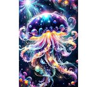 PDSYUCHEN Colourful - Irregular Puzzle 1000 Pieces - Sea Animals Jellyfish Colour Poster - Children'S Personalised Adult Games Toy - Family Fun Challenge Toys - Jw82Th