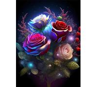 PDSYUCHEN Difficult Jigsaw - 1000 Pieces - Colorful - Rosess Art Painting - Family Stress Reduction Games - Elderly Memory Cognition Games Gifts - Jw27Th