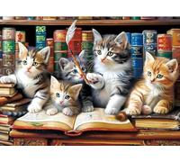 PDSYUCHEN Puzzle 1000 Pieces ，Colorful Puzzles ，Poster ，Gifts ，Abstract Pictures Of Cats Playing ，Adult Stress Relief Game Art Picture - Tz158Kj