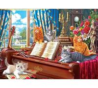 PDSYUCHEN Puzzle 1000 Pieces ，Colorful Puzzles ，Poster ，Gifts ，Abstract Pictures Of Cats Playing ，Adult Stress Relief Game Art Picture - Tz159Kj
