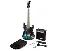 Jaxville Demon Full-size Electric Guitar Kit With 10-watt Guitar Amp, Gig Bag, Picks, Whammy, Lead, Spare Strings & Lessons, Multi