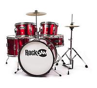 Rockjam 5-piece Junior Drum Set - Metallic Red