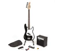 RockJam RJBG01-SK-BK Full Size Bass Guitar Kit with Amplifier, Tuner, Stand, Bag and Accessories - Black