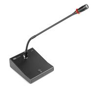 Power Dynamics TM370 Desktop Paging Microphone with Adjustable Gooseneck, Pre-Announcement Chime, Condenser Mic, LED Indicator, XLR and 6.3mm Jack Outputs - Ideal for Commercial Audio Systems