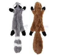 Stuffingless Dog Toy, Squirrel Raccoon Squeaky Plush Dog Toy, Stuffingless Dog Chew Toy for Small Medium Dogs - 2 Pack, 45cm