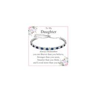 PDTU Always Remember Bracelet Gifts for Daughter, Inspirational Cubic Zirconia Adjustable Bracelets Gift for Girls