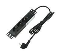 PDU-03F-0200-BK-BK Power Strip: Fusing Sockets: 3 230VAC 16A Black 2m