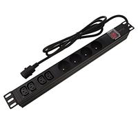 PDU-04E04I-0200-IEC-BK Power Strip: Fusing Sockets: 4 230VAC 10A Black
