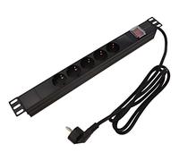 PDU-05F-0200-BK-BK Power Strip: Fusing Sockets: 5 230VAC 16A Black 2m