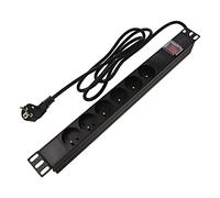 PDU-06E-0200-BK-BK Power Strip: Fusing Sockets: 6 230VAC 16A Black 2m