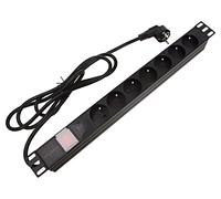 PDU-07E-0200-BK-BK Power Strip: Fusing Sockets: 7 230VAC 16A Black 2m